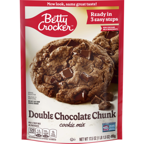 Betty Crocker - DOUBLE Chocolate Chip Cookie Mix Pouch (496g)