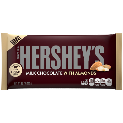 Hershey's Giant Milk Choc with Almond bars