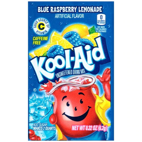 Kool-Aid Blue Raspberry lemonade sachets