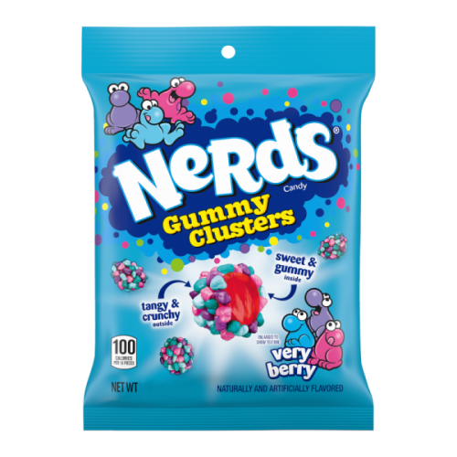 Ferrara Nerds Gummy Clusters Very Berry Peg bags 3oz (85g)