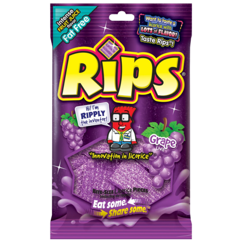 Rips Bite-size Grape Pieces Peg Bag 4oz (113g)