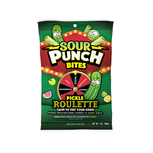 Sour Punch Bites Pickle Roulette peg bags (141g)