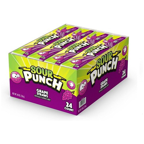 Sour Punch Straws - Grape 57g