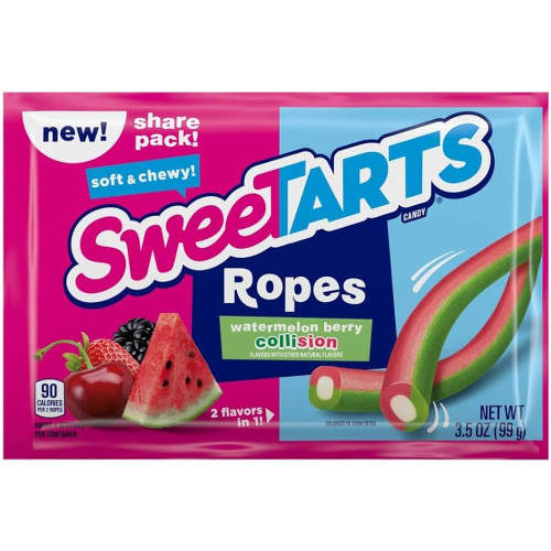 SweeTarts Chewy Ropes - Watermelon Berry Collision Share Pack 99g