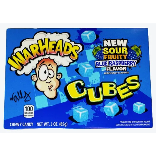 Warheads Blue Raspberry Cubes box (85g)