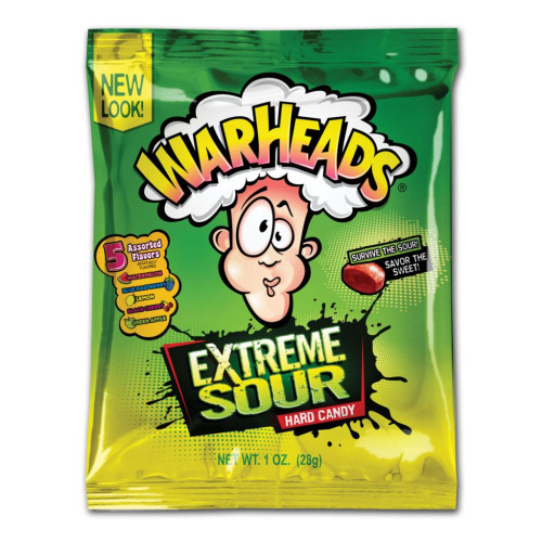 Warheads Extreme Sour. Case size: 12 x 28g.