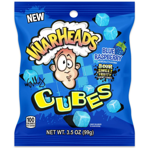 Warheads Blue Raspberry Cubes bags (99g)