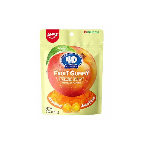 Amos 4D Fruit Gummy Peach Burst (12 x 170g)
