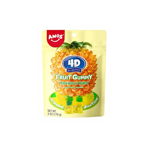 Amos 4D Fruit Gummy Pineapple Burst (12 x 170g)