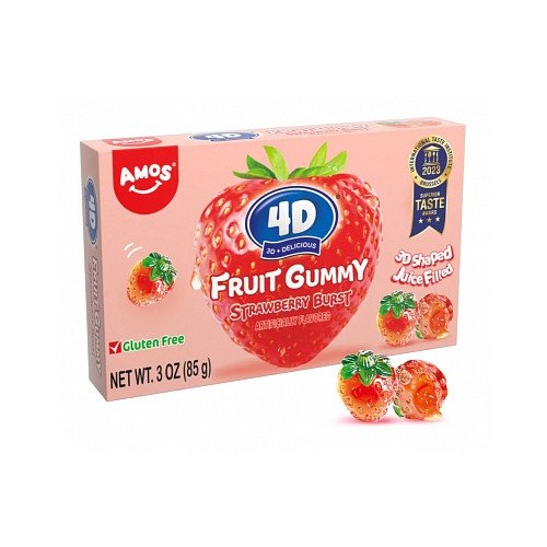 Amos 4D Fruit Gummy Strawberry Burst (12 x 85g)
