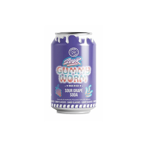 Candy Lips Sour Gummy Worm Soda (12 x 355ml)