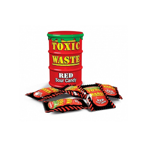 Toxic Waste Sour Candy Drum Red (12 x 42g)