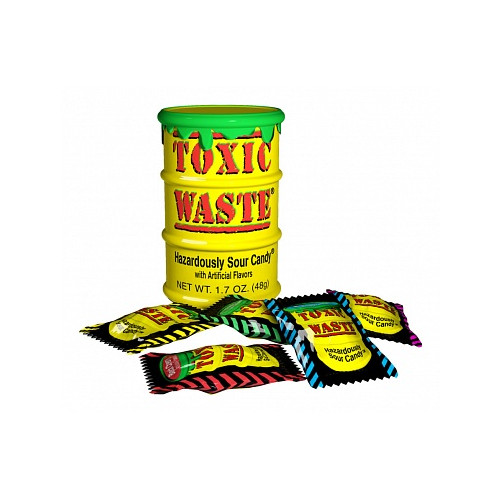 Toxic Waste Sour Candy Drum Yellow (12 x 42g)